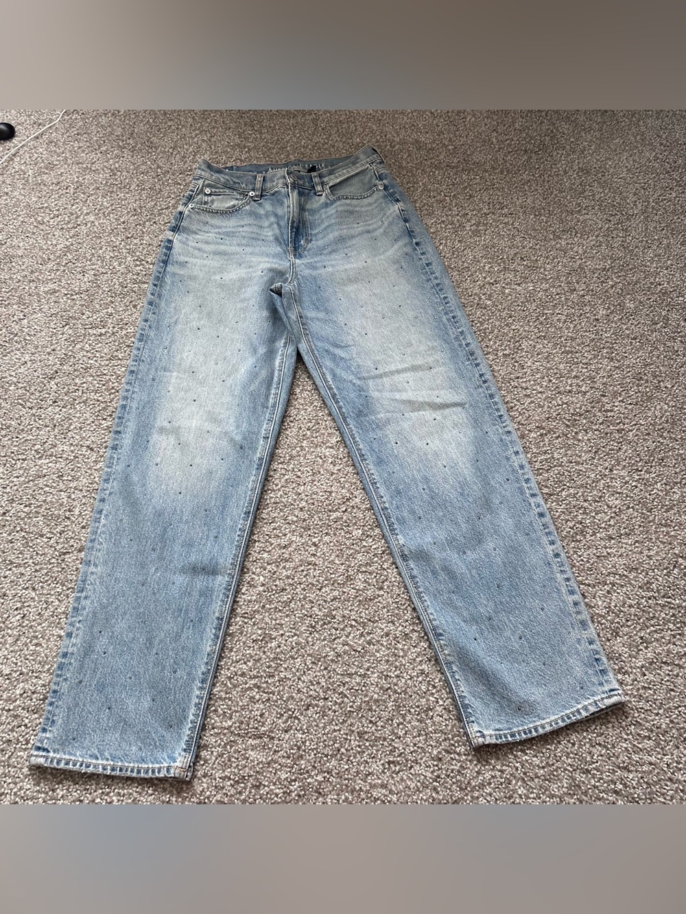 American Eagle Super Hi Rise Baggy Straight Jeans